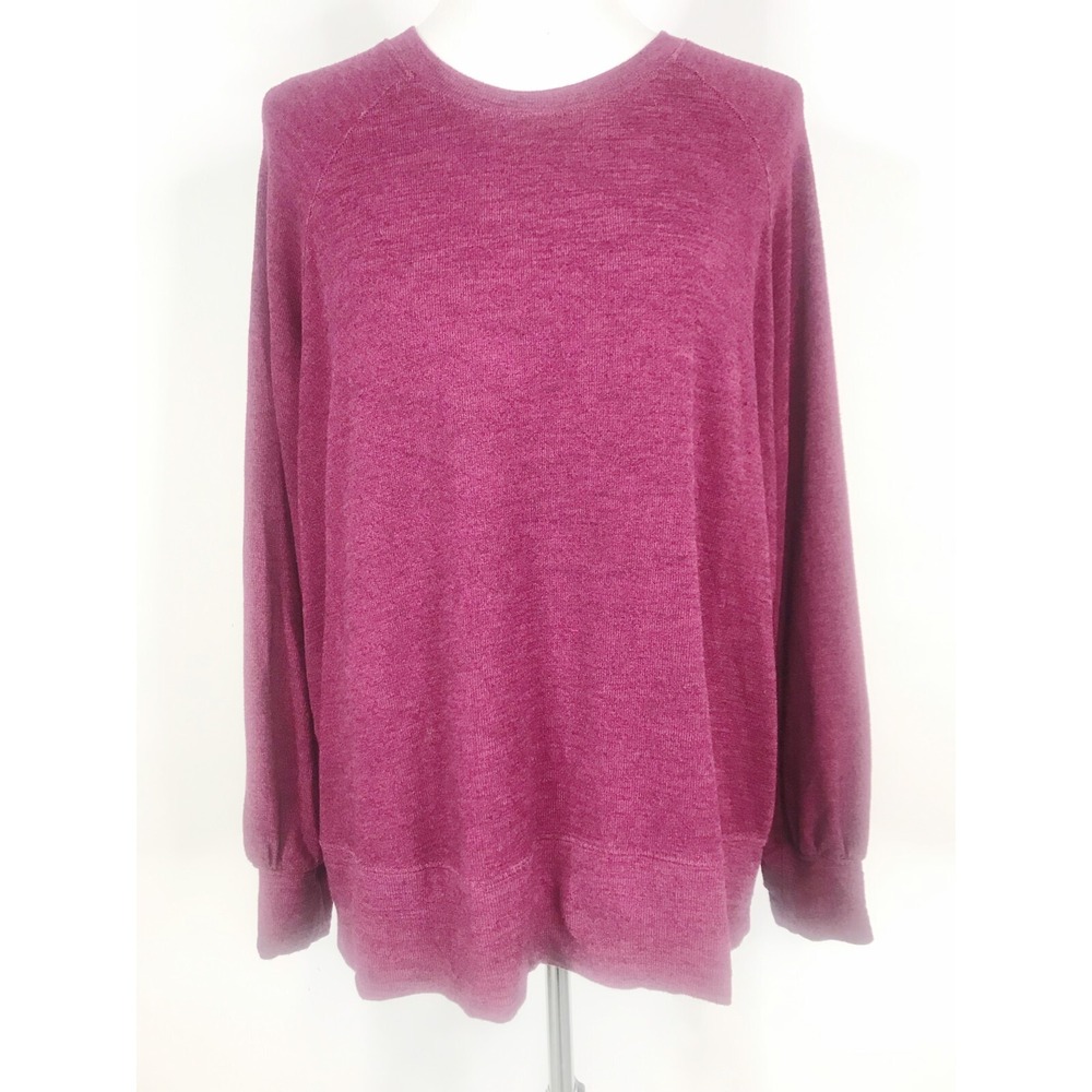 Sundry Sweater Women Large 3 Red Burgundy Heather Stretch Knit Long Sleeve Comfy